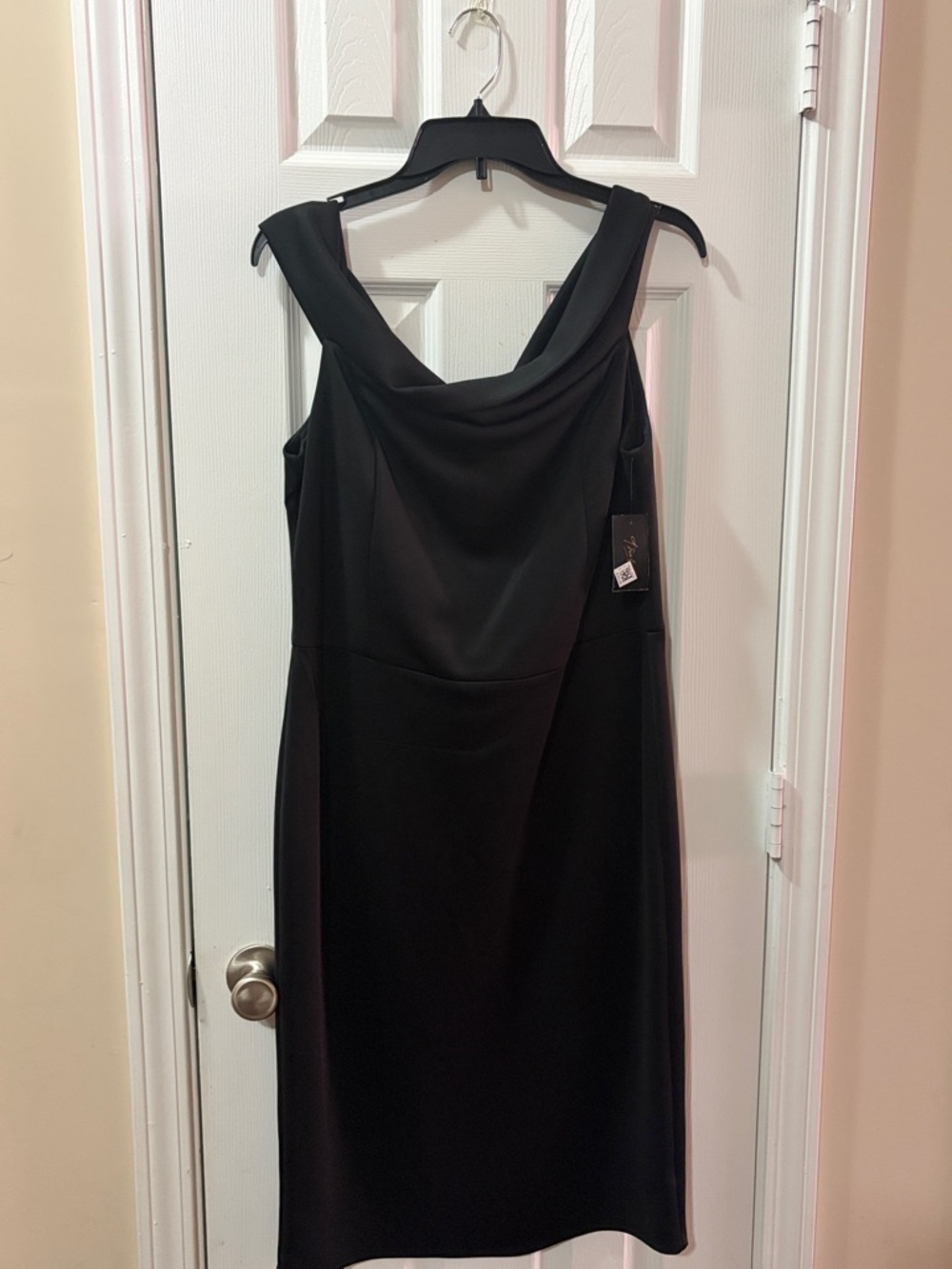 Black Cowl Neck Midi Dress